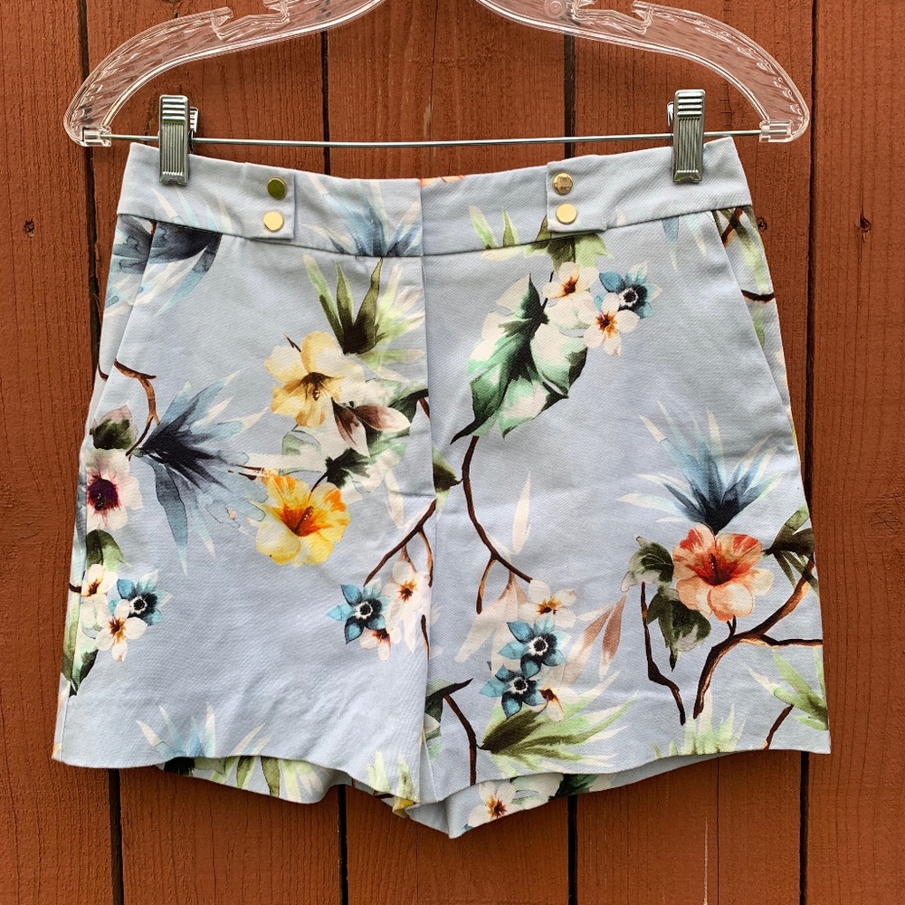 Zara | Floral Tropical Print High Wasited Shorts